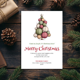 Festividades Cartão de Natal elegante e engraçado de árvore de