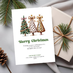 Festividades Cartão de Natal elegante em dourado e verde
