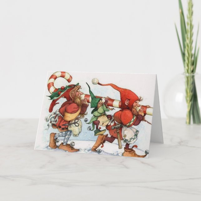 Festividades Cartão de Natal Elf (Frente)
