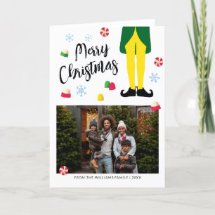 Festividades Cartão de Natal Elf com Foto
