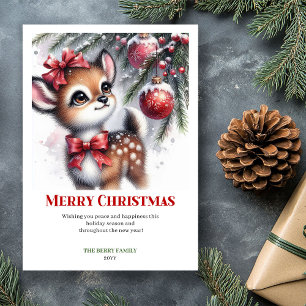 Festividades Cartão de Natal em Aquarela Cena Encantadora de Be