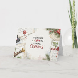 Festividades Cartão de Natal em Aquarela de Mesa de Carta Cozy