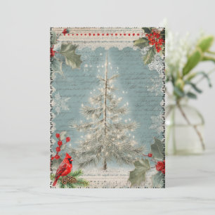 Festividades Cartão de Natal em Estilo Vintage Abstrato de Mídi