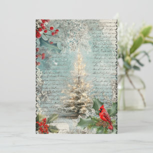 Festividades Cartão de Natal em Estilo Vintage Abstrato de Mídi