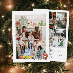 Festividades Cartão de Natal em Nova York com Foto em Aquarela