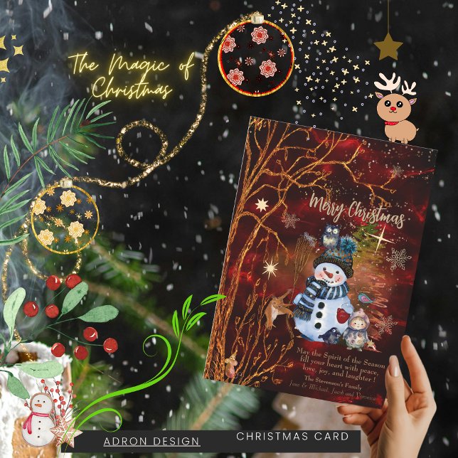 Festividades Cartão de Natal em Ouro Vermelho Feliz Natal (RED GOLD Merry Christmas Holiday Card)