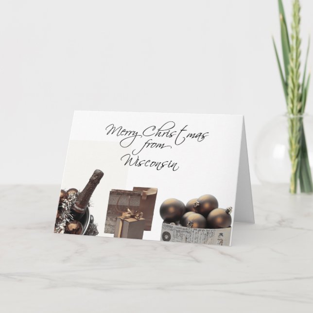 Festividades Cartão de Natal em Wisconsin, específico do estado (Frente)