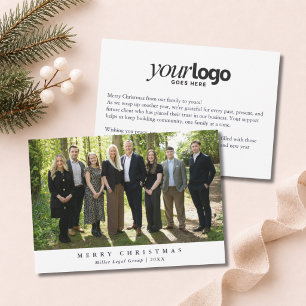 Festividades Cartão de Natal Empresarial Com Logotipo e Texto