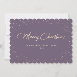 Festividades Cartão de Natal Empresarial Elegante Lavanda Doura
