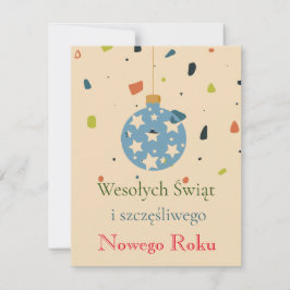 Festividades Cartão de Natal Empresarial Polonês Moderno Wesoły