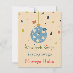 Festividades Cartão de Natal Empresarial Polonês Moderno Wesoły
