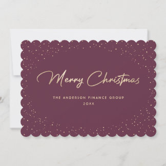 Festividades Cartão de Natal Empresarial Violeta Dourado Elegan