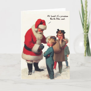 Festividades Cartão de Natal Engraçado - Carvão do Polo Norte P