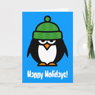 Festividades Cartão de Natal engraçado com desenho de pinguim