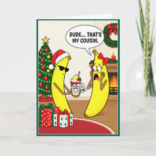 Festividades Cartão de Natal Engraçado de Banana Smoothie