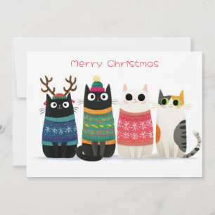 Festividades Cartão de Natal Engraçado do Gato