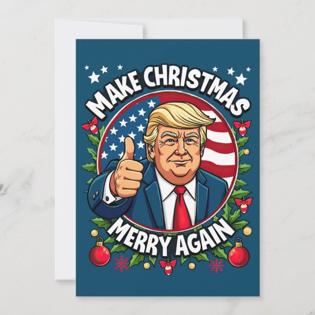 Festividades Cartão de Natal Engraçado Donald Trump (Frente)