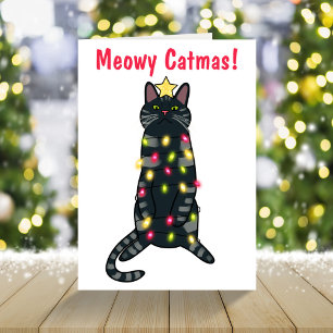 Festividades Cartão de Natal engraçado para gatos pretos