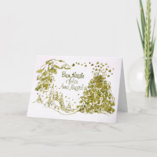 Festividades Cartão de Natal Espanhol, Feliz Natal, Ano Novo