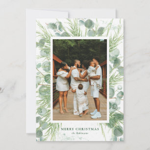 Festividades Cartão de Natal Eucalyptus com Aquarela
