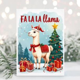 Festividades Cartão de Natal Fa La Llama