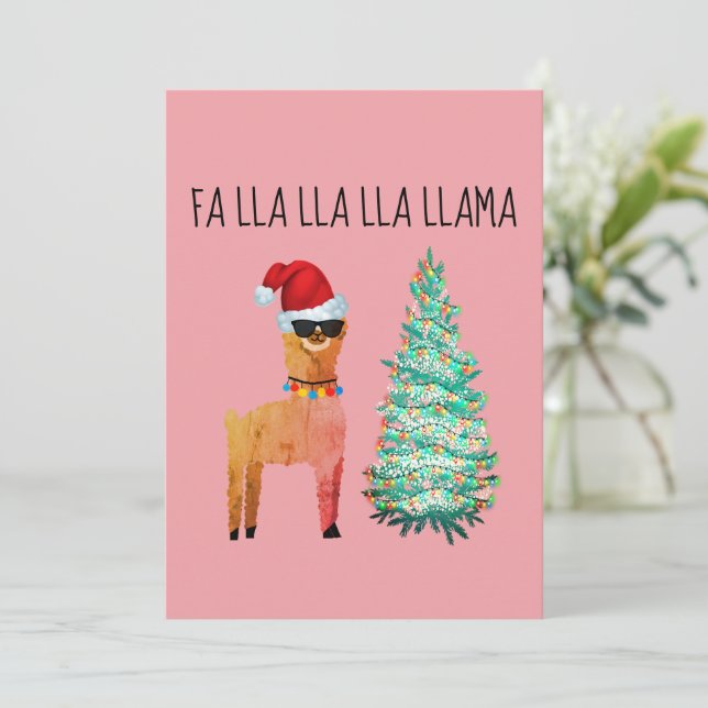 Festividades Cartão de Natal Fa lla lla lla llama (Em pé/Frente)