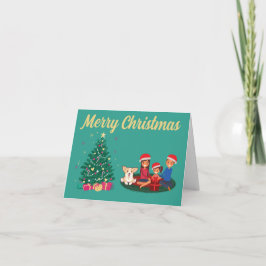FESTIVIDADES CARTÃO DE NATAL FAMILIAR FELIZ