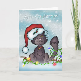 Festividades Cartão de Natal - Feliz Cinza de Natal Gato