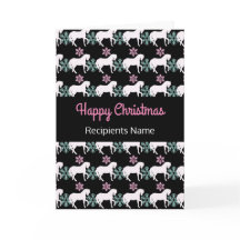 Cartão de Natal Feliz com Floco de Neve Cavalo