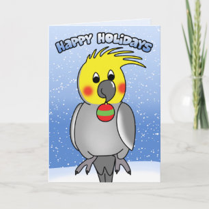 Festividades Cartão de Natal Feliz de Férias Cockatiel