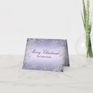 Festividades Cartão de Natal Feliz Floco de Neve Cristal Roxo