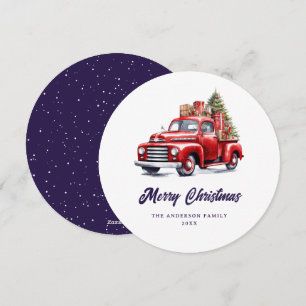 Festividades Cartão de Natal Feliz para Caminhão Vermelho com A