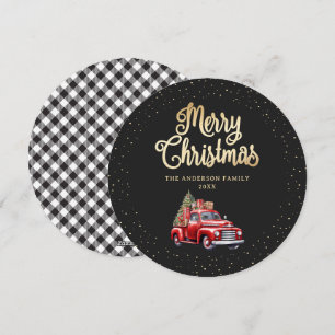 Festividades Cartão de Natal Feliz para Caminhão Vermelho Doura