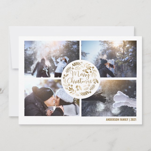 Festividades Cartão de Natal Feliz para Colagem de Fotos (Frente)