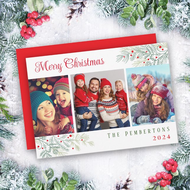 Festividades Cartão de Natal Feliz para Colagem de Fotos (Criador carregado)