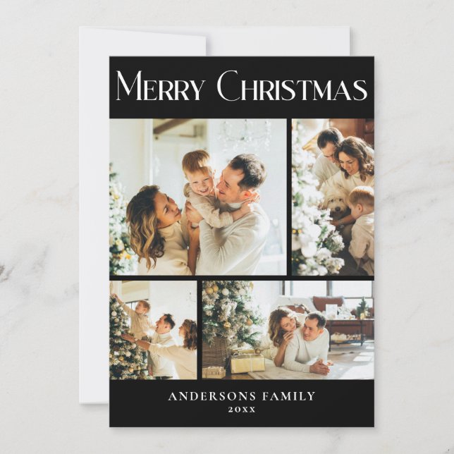 Festividades Cartão de Natal Feliz para Colagem de Fotos Modern (Frente)