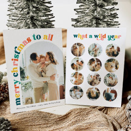 Festividades Cartão de Natal Feliz para Foto em Arch Colorida