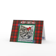 Cartão de Natal Feliz para Gatos Exóticos de Longa