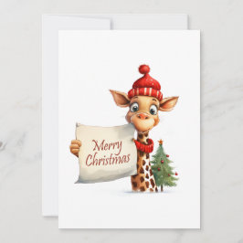 Festividades Cartão de Natal Feliz para Giraffe