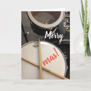 Festividades Cartão de Natal Feliz para um Drummer