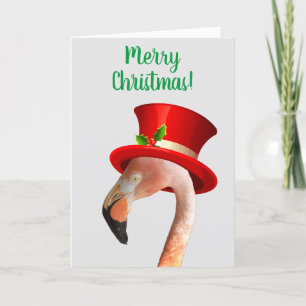 Festividades Cartão de Natal Feliz, Rosa Flamingo