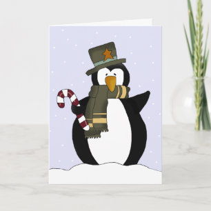 Festividades Cartão de Natal Festivo Pinguim