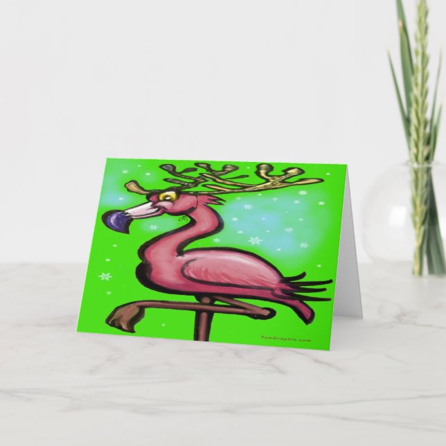 Festividades Cartão de Natal Flamingo (Frente)