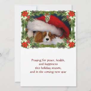 Festividades Cartão de Natal Flat Cavalier King Charles Puppy