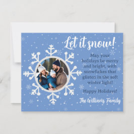 Festividades Cartão de Natal Flat com Desejos de Floco de Neve