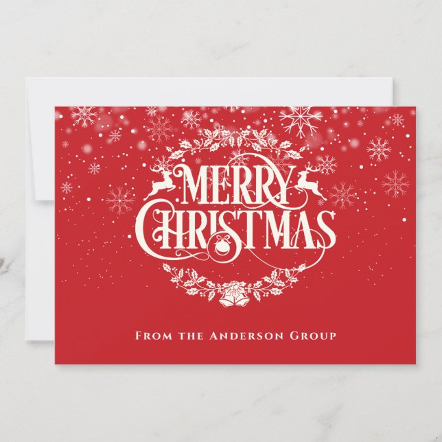 Festividades Cartão de Natal Flocos de Neve Festa de Escritório (Frente)