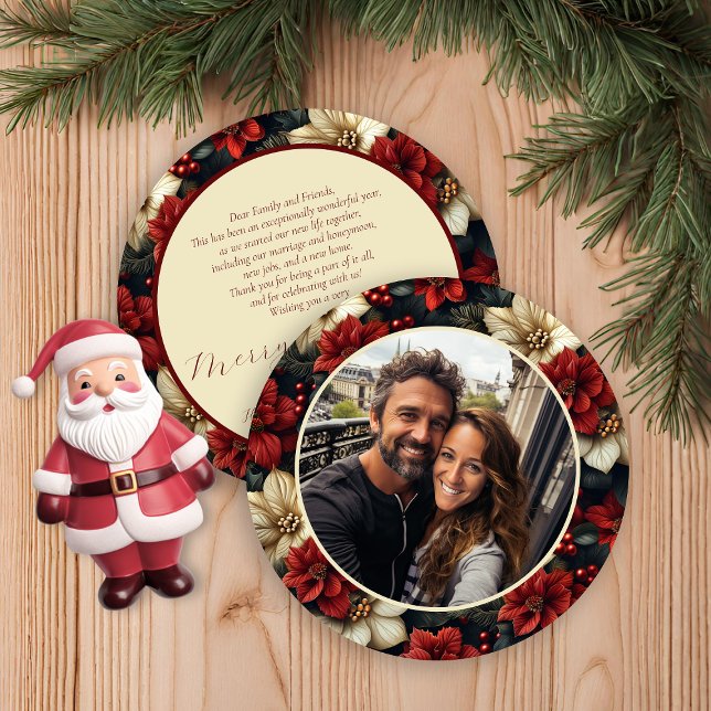 Festividades Cartão de Natal Floral de Vintage (Criador carregado)