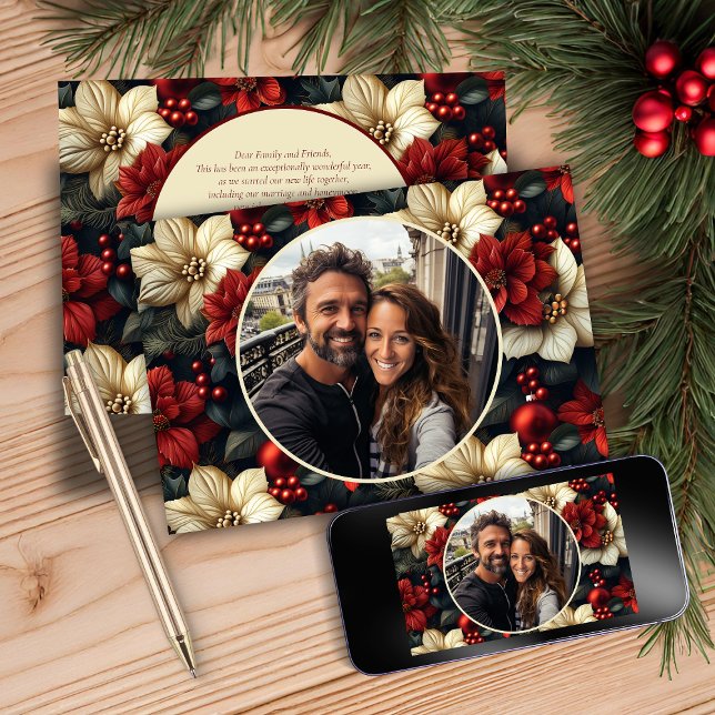 Festividades Cartão de Natal Floral Vintage (Criador carregado)