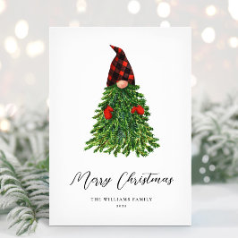 Festividades Cartão de Natal fofo de gnomo sem foto