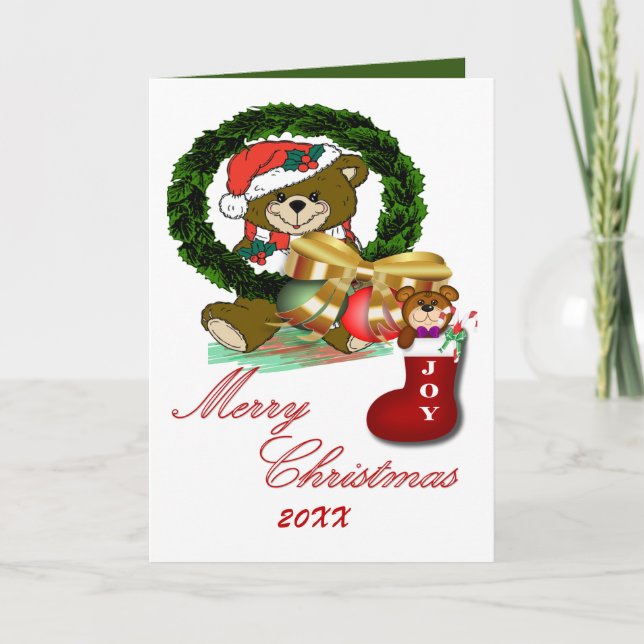 Festividades Cartão de Natal Folheado de papais noeis (Frente)